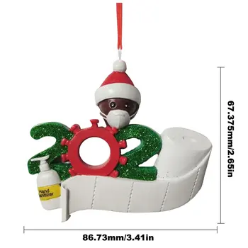 2020 Asmeninį Pakabukas Kalėdų Papuošalai Mini Mielas Lėlės Apdailos Pakabukas Su Kauke Ir Kalėdų Skrybėlę