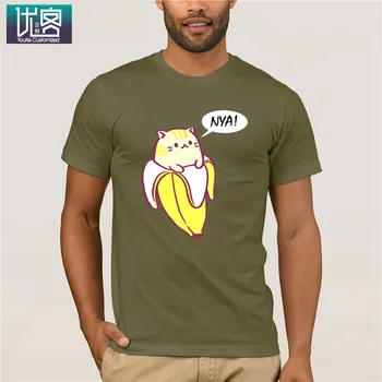 2020 Bananya Bananų Funny Cat Marškinėliai Nuostabi Trumpas Rankovės Unikalus Atsitiktinis Tees Medvilnės Drabužius T Shirt, Derliaus Įgulos Kaklo