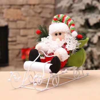 2020 Kalėdų dekoracijas darbalaukio papuošalai atostogų rekvizitai scenos išdėstymas pasivažinėjimas krepšelį Santa lėlės, pliušiniai putų namų vaikų žaislai