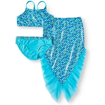 2020 m. Naujas Stiliaus Mergaitę Padengti iki pilvo Atitikimo Pynimas Aukšto Juosmens Bikini maudymosi kostiumėlį Vaikams maudymosi Kostiumėliai, Trijų dalių Kostiumas