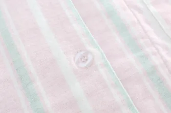2020 m. Pavasarį ir Rudenį Medvilnės Flanelė Rožinė Dryžuota Prarasti Atsitiktinis Kišenėje Pižama Namų Kostiumas Patogus Dviejų dalių Sleepwear Kostiumas