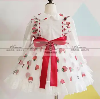 2020 m. rudenį ispanijos braškių modelis lolita princecss suknelė vaikų akių susiuvimo lankas, kamuolys suknelė suknelė