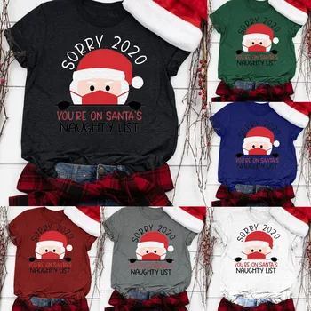 2020 m., T-Marškinėliai Moterims Kalėdinių Norų Moterų trumpomis Rankovėmis T-Shirt Atsitiktinis O-kaklo оверсайз футболка Kalėdų Snaigės Juokinga Spausdinti Viršūnės