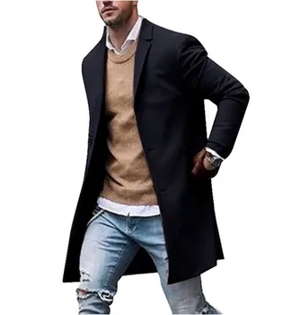 2020 m. Žiemos Vilnos Striukė Vyrams Mišinys Rudenį Švarkelis Vyrams Aukštos kokybės Vilnos Kailis Outwear Mens Paltai Striukės Vyrai
