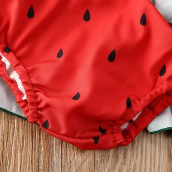 2020 metų Vasaros Baby Girl maudymosi kostiumėlį Dviejų dalių Kostiumas Arbūzas Berankovis Viršus +Trumpas Kelnes Beachwaear Nustatyti 0-24 mėnesiai