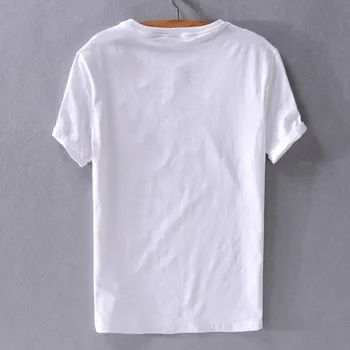 2020 metų Vasaros Berniukų Medvilnės, kanapių sujungimas T-shirt mažų šviežių meno gražus berniukas trumpomis rankovėmis T-shirt lino siuvinėjimo atsitiktinis viršų