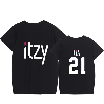 2020 Metų Vasaros Kpop Itzy T-Marškinėliai Moterims Atsitiktinis Juoda Balta Viršūnes Marškinėlius Porų Marškinėliai Itzy Siuvinėjimo Spausdinti Marškinėliai Moteriška