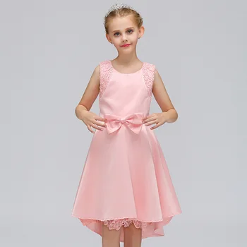 2020 metų Vasaros Vaikų Mergaičių Princesė Suknelė be Rankovių Mergina Nėrinių Suknelės, Mėlyna Rožinė Birthday Party Dress Vaikus, Drabužiai, 2-10T