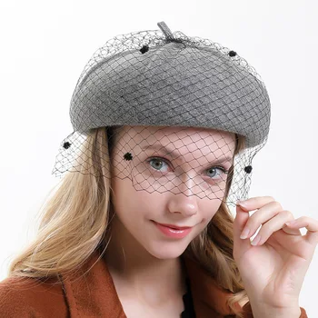 2020 naujas ponios skrybėlę rudens ir žiemos retro akių beretė moterų pokylių aukštos klasės mados ir elegantiška asmenybė vilnos dailininko skrybėlę