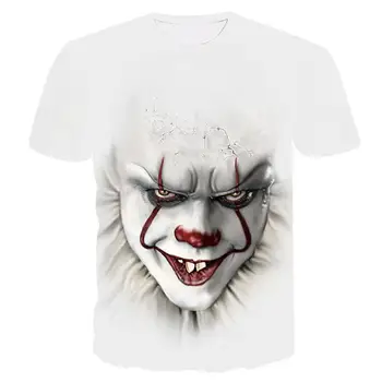 2020 naujas Vasaros Naujausias Klounas 3D Atspausdintas Marškinėliai Vyrams Joker Veido Atsitiktinis Vyras marškinėlius Klounas Trumpas Rankovės Juokinga T Marškinėliai Topai tee