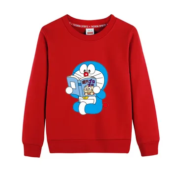 2020 Naujų Vaikų Hoodie Ilgomis Rankovėmis Mielas Doraemon Print T Marškinėliai Berniukams Vatos Pagaliukai Merginos Tees Vaikams Drabužių Filė Kūdikių Kostiumas
