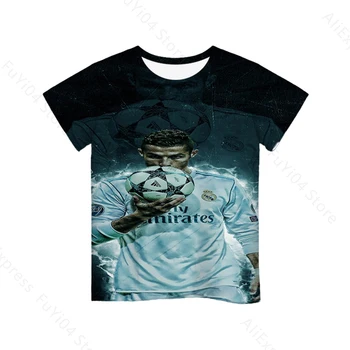 2020 SP7 3D Atspausdintas Berniukų Marškinėliai Cristiano Ronaldo O-Neck T Shirt Vaikas Sporto Atsitiktinis Vasaros Chlid drabužių Streetwear Viršūnes Tees