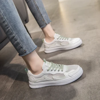2020Summer išpjovą panele / Moterų Mados Atsitiktinis Storas Soled Moterų Nėriniai Platforma sneaker batai Aukštos Kokybės Sportiniai Bateliai