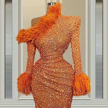 2021 Musulmonų Undinė Vakaro Suknelės su Perlų Nėriniais, Blizgučiais Raudonas Kilimas Suknelė ilgomis Rankovėmis Oficialų Prom Chalatai Elegantiškas