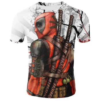 2021 naujas Amerikos anime Deadpool 3D spausdinimo T-shirt plius dydis moterų ir vyrų laisvalaikio vyriški marškinėliai įdomus atsitiktinis marškinėliai cool