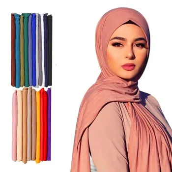 2021 Naujų transporto rūšių Cotton Candy Spalvos Minkštas Moterų Skara Kietas Plisuotos Šaliai Arabų Islamo Hijab Šalikas Ponios Wrap Dizaineris 170x60