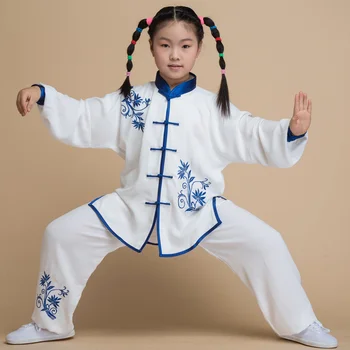 2021 tradicinis kinų kung fu vienodas chi vienodas wushu kovos menų rinkiniai kinijos drabužių, siuvinėjimas, vaikams, vaikai