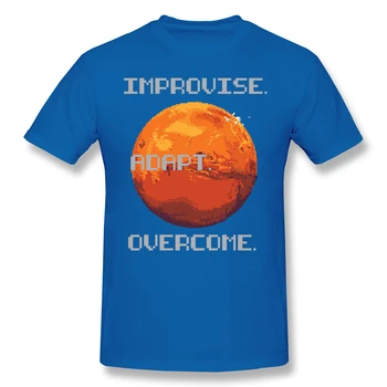2021 Užimti Mars -improvizuoti, Prisitaikyti Įveikti T-Shirt Juokinga Tees O Kaklo Medvilnės Užimti Mars Drabužius Humoro Marškinėliai