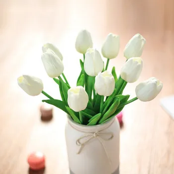 20pcs PU Mini Tulpės, Dirbtinės Gėlės, Vestuvių Netikrą Gėlės Nekilnojamojo Touch Tulpių Puokštės Namo Šalis, Vestuvių Dekoravimas