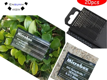 20pcs Tikslumo Mini Micro HSS Twist Drill Bits Medienos apdirbimo Įrankių Rinkinio Rinkinio Dėžutė 0.3 mm-1.6 mm mažyčių Mikro Twist Drill Bit