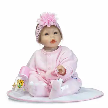 22inch Silikono lėlės bebe atgimsta realista bonecas infantil meninas vaikų žaislas dovana mados lėlės