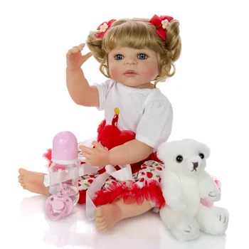 23 Colių Bebes Atgimsta Mergina Lėlės Visą Silikono Vinilo reborn baby lėlės Realus Princesė Kūdikių Žaislas, Lėlė vaiko gimtadienio dovana