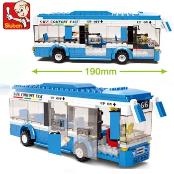 235Pcs City Express Autobusų Blokai Nustato SAUGIOS KOMFORTO GREITAI Kūrėjas Juguetes Plytų Duomenys Playmobil Švietimo Žaislai Vaikams