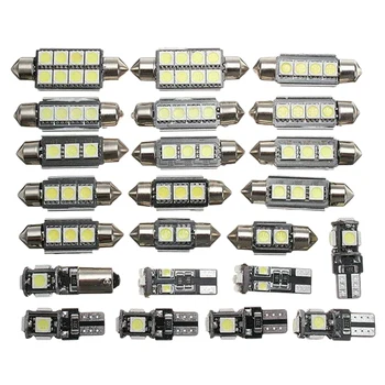 23Pcs LED Automobilių Vidaus apšvietimo e Kamieno Žemėlapis Licencijos Plokštės Lempos Lemputė Rinkinys