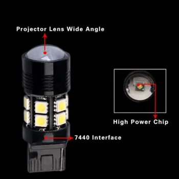 2vnt Balta 7440 12-SMD 7W Liekamosios Stabdymo Sustabdyti Atsarginės Atvirkštinio LED Lemputės