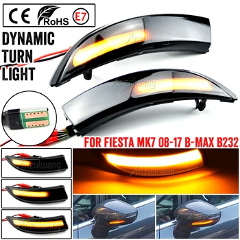 2vnt Dinaminis LED Posūkio Signalo Lemputė Teka Pusėje valdomi Išoriniai galinio vaizdo Veidrodėliai Rodiklis Ford Fiesta Mk7 2008-2017 