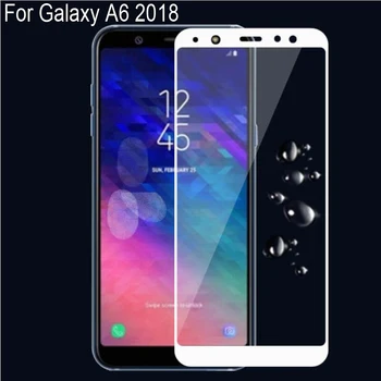 2VNT Visą Lenktas Screen Protector For Samsung Galaxy A6 2018 Visiškai Padengti Grūdinto Stiklo Galaxy A6 2018 Apsaugos Flim
