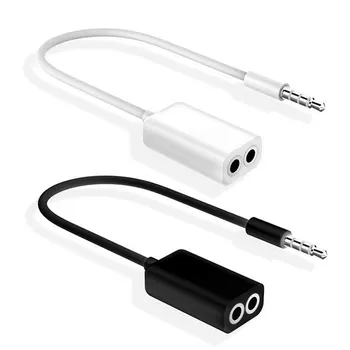 3.5 mm Double Ausinės Headphone Splitter Cable Laido Adapteris, Lizdo, Prijunkite Garso Kabelį mobiliųjų Telefonų Priedai
