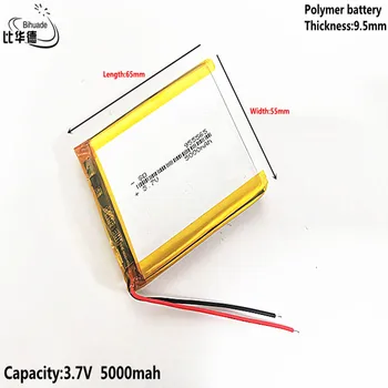 3.7 V,5000mAH 955565 Polimeras ličio jonų / Li-ion baterija tablet pc BANKAS,GPS,mp3,mp4