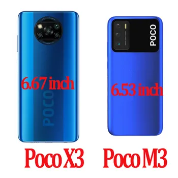 3-in-1 Screen Protector&Atveju Xiomi Poco M3 X3+Šarvai Atvejais Poco X3 NFC M 3 Apsauginės Stiklo Atgal Padengti Xiaomi Poco M3 Atveju