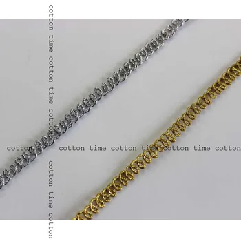 3 kieme 0,7 cm Mini Nerijos Apdaila žakardo Metallic Nėriniais, Aukso austi Apipjaustymas Siuvimo Priedų Drabužių PASIDARYK pats Apdailos