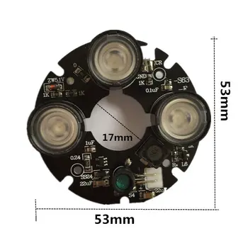 3 matrica IR led Vietoje Šviesos Spindulių 3x IR LED valdybos CCTV kameros, naktinio matymo (5m skersmens)