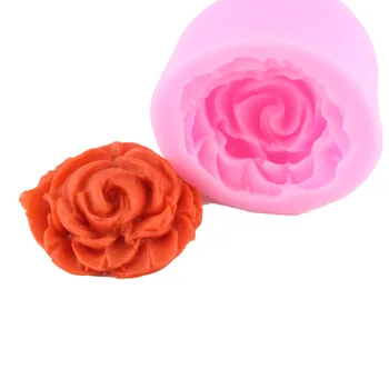 (3 vnt/daug) Skersmuo-3.7 cm puikus 3D rožių žiedų formos štampavimo sugarcraft minkštas forma silikono formų virtuvės reikmenys