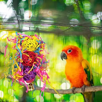 3 VNT Naminių Paukščių Žaislas Cockatiel Papūga Gamtos Rotango Kamuolys, Žaislai Paukščių Mokymo Žaisti Kramtomoji Lovebird Prekes