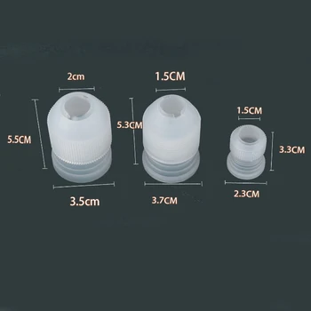 3 vnt. Plastikinių Apledėjimo, vamzdynų maišelį konverteris adapteris kremas antgalis vamzdyno jungtis tortas dekoravimo priemonė, rusijos Antgalis