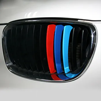 3 x M-Spalvota Juostele Automobilių Lipdukas Inkstų Grotelės Lipdukas tinka BMW M3, M5 E46 Auto Dalys PVC Lipdukas Apdailos Nešiojamų Automobilio Stiliaus