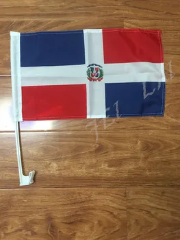 30 x 45 CM Dominikos vėliavos, automobilių vėliavos langą vėliavos langą vėliavos Dominikos Nacionalinės Nemokamas pristatymas