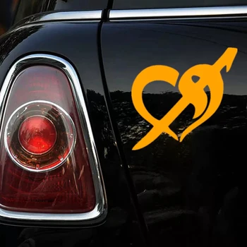 30116# Vav Laišką ir Širdies Durklas automobilių lipdukas atspindintis vinilo automobilių lipdukas vandeniui lipdukai ant automobilių, sunkvežimių bamperis galinis langas
