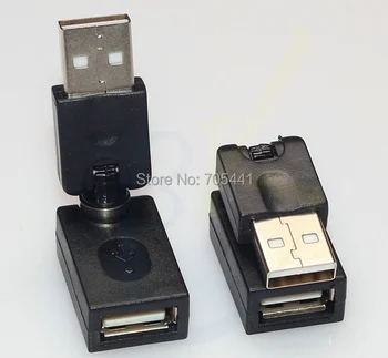 360 Laipsnių Pasukama Reguliuojamo Kampo USB 2.0 A Male į Moterų Adapteris