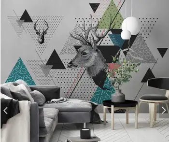 3d, Abstraktūs Geometriniai Trikampis BRIEDŽIŲ Sienos Dokumentai Sienos 3 D Freskos Tapetai Miegamajame TV Foną Tapetai Popieriaus Kontaktai