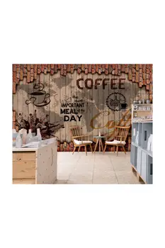 3d Kava-Cafe Parašytas Custom Design Sienos Popieriaus 300cm 200cm dekoratyvinis produktas