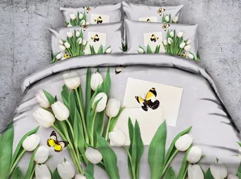 3d lily spausdinti edding nustatyti karalienės dydžio 4pcs drugelis antklode padengti vaikams, gėlių mergaičių namų dekoro twin karalius visiškai baltas lapas dovana