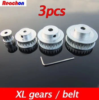 3PCS Aliuminio Lydinio XL Sinchroninio Diržas, Įrankių, Metalo Ratai Perdavimo Pavara / Belt 