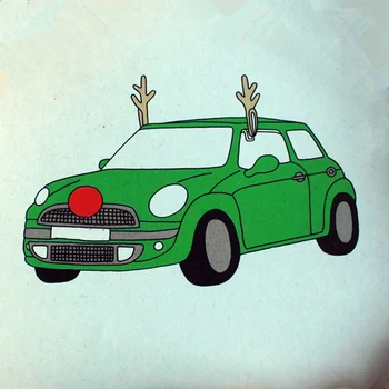 3PCS Kalėdų Elnių Ragų, ir Raudona Nosis Automobilio Išorės Apdailos Tika Ornamentu Sunkvežimių VISUREIGIS Dekoro Automobilių Reikmenys
