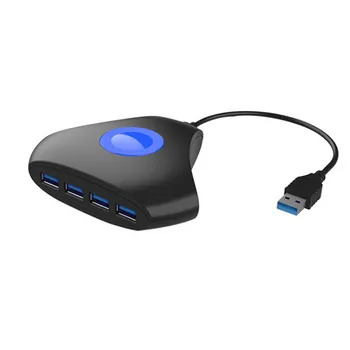 4 Port USB Hub 3.0 Duomenų Super greitis centras su integruota Kabelis Su LED Keliems įrenginiams 