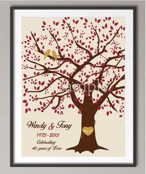 40 Vestuvės plakatas drobės tapybos sienos meno spausdina nuotraukas Asmeninį vestuvių dovanos Šeimos medis sienų apdaila
